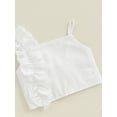 thumbnail image 6 of Kids Baby Toddler Girls Shorts Set, 6 12 18 24 Months 2T 3T 4T Frills Camisole with Striped Shorts Summer 2-piece Outfit, 6 of 9