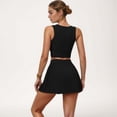 thumbnail image 6 of Women's High Waist Pleated Skirt with Built-In Shorts and Stretch Waistband - Small, Black, 6 of 7