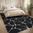 thumbnail image 3 of ODIKA 8'x10' Washable Area Rug Non-Slip Chair-Friendly Mat Black White Abstract Geometric Elegance Contemporary Design with Bold Contrast for Dining Room, Large Office, Lounge, 3 of 7