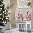 thumbnail image 3 of Christmas Dwarf Chair Covers Set of 8 Winter Red Snowflakes Tree Gray Wood Grain Chair Back Covers Stretch Removable Washable Slipcovers Protector for Dining Room Kitchen Party Decor, 3 of 5