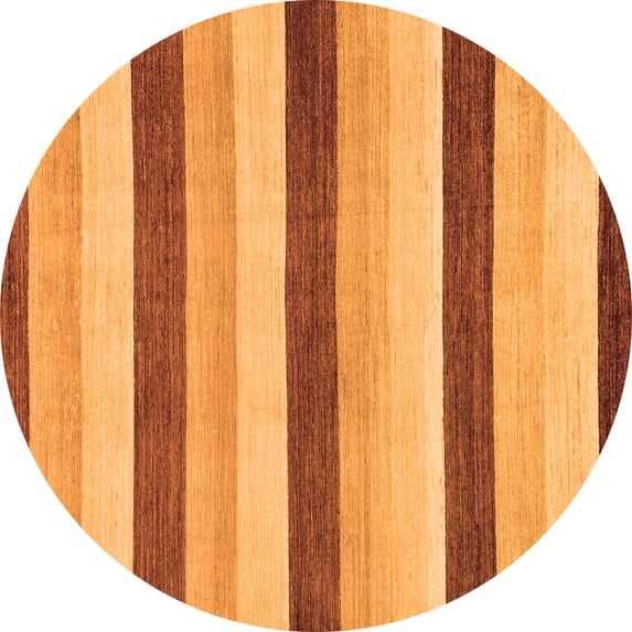 Ahgly Company Indoor Round Solid Orange Modern Area Rugs, 4' Round