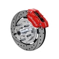 thumbnail image 2 of Wilwood 140-13345-DR Dynapro Dust-Boot 11" Front Hub Big Brake Kit With Red Calipers and Drilled Rotors, Compatible with Vehicles With Art Morrison, Roadster Shop and Wilwood Spindles, 2 of 3