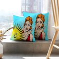 thumbnail image 6 of LALILO Throw Pillow Covers Beautiful Happy And Surprised Woman Cushion Cover 18" x 18", 2 Pack, 6 of 6