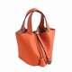 thumbnail image 5 of Bolso tipo canasta de comida informal con estampado de lichi, bolso tipo cubo de piel auténtica a la moda, bolso de mano de gran capacidad con varias capas de piel de vaca, 5 of 6