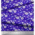 thumbnail image 2 of Soimoi Blue Cotton Duck Fabric Hammer & Anemone Floral Print Fabric By the Yard 44 Inch Wide, 2 of 3