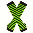 thumbnail image 1 of YOPTOP Festive Striped Winter Arm Sleeves - Fire Ninja Style - Women‘s Fashion Accessory - Hand Wash or Dry Clean - Elastic Material - Knit Pattern - Suitable for Outdoor Use - Decorativ, 1 of 7