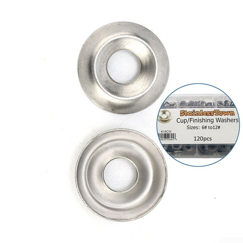6/8/10 SOLID NICKLE SURFACE STEEL CUP WASHERS FOR COUNTERSUNK SCREWS BOLTS No 