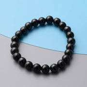 Black Shungite Beaded Stretch Bracelet for Women Beads Karelian Birthday Christmas Gifts for Women