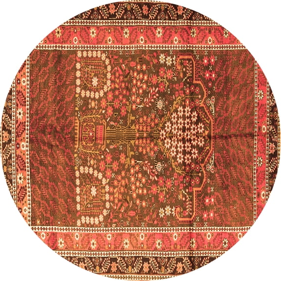Ahgly Company Indoor Round Persian Orange Traditional Area Rugs, 6' Round