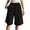 Black, variant on Bermuda Shorts for Women Knee Length Drawstring Elastic Waist Casual Shorts Summer Workout Athletic Shorts