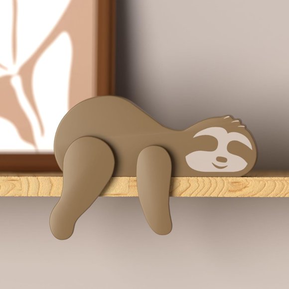 Putska Décoration de Chambre de Bébé en Bois - Animal en Bois pour Décoration de Chambre de Garçon, Décoration de Forêt pour Chambre, Étagère, Chambre (Paresseux)