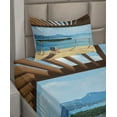 thumbnail image 2 of Ambesonne Ocean Fitted & Top Sheet Set with Sham, Balcony Panoramic Seascape, Blue and White, 2 of 4