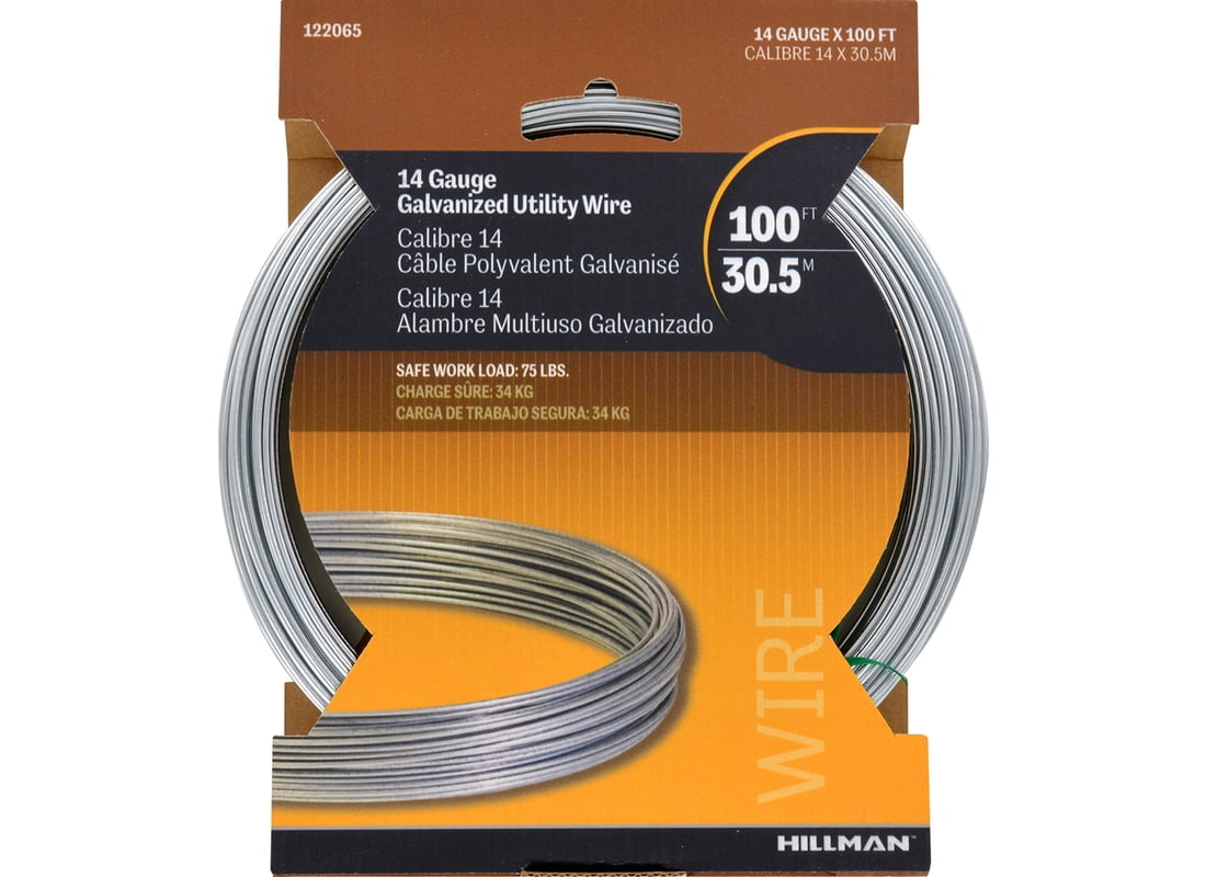 Hillman 122065 14-Gauge Galvanized Wire, 100-Ft. - Quantity 1