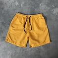 thumbnail image 2 of Caqnni Mens Shorts Adjustable Elastic Waist Casual Workout Shorts with Pockets(L,Yellow), 2 of 5