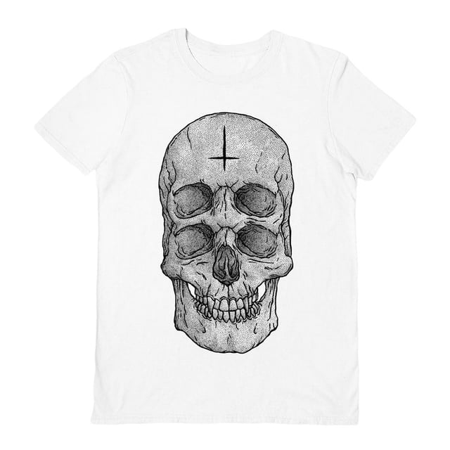 Deniart - Camiseta Calavera para Adultos Unisex (Blanco)