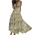 thumbnail image 1 of Vestido Corto de Verano de Moda sin Mangas con Cuello en V Impreso Vestido Casual Grande Del Doblado para Diario, 1 of 5