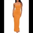 thumbnail image 1 of Vestido Ajustado con Tirantes Finos para Mujer, Informal, de Verano Color Naranja M, 1 of 8