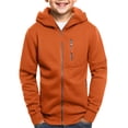 thumbnail image 2 of mgoYE Boys Hoodies - Kids Long Sleeve Hooded Sweatshirts Teens Pullover Tops Clothes(Orange,12-13 Years), 2 of 5