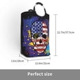thumbnail image 3 of DouZhe 50L Rectangular Laundry Basket, Vintage Grunge Skull American Flag Prints Waterproof Foldable Laundry Hamper with Aluminum Handles, 3 of 6
