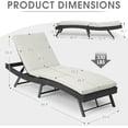 thumbnail image 7 of Luccalily Patio Chaise Lounge Chair Adjustable Backrest Folding Outdoor Lounge for Poolside, Beach, Garden (Beige) (No Assembly Required), 7 of 7