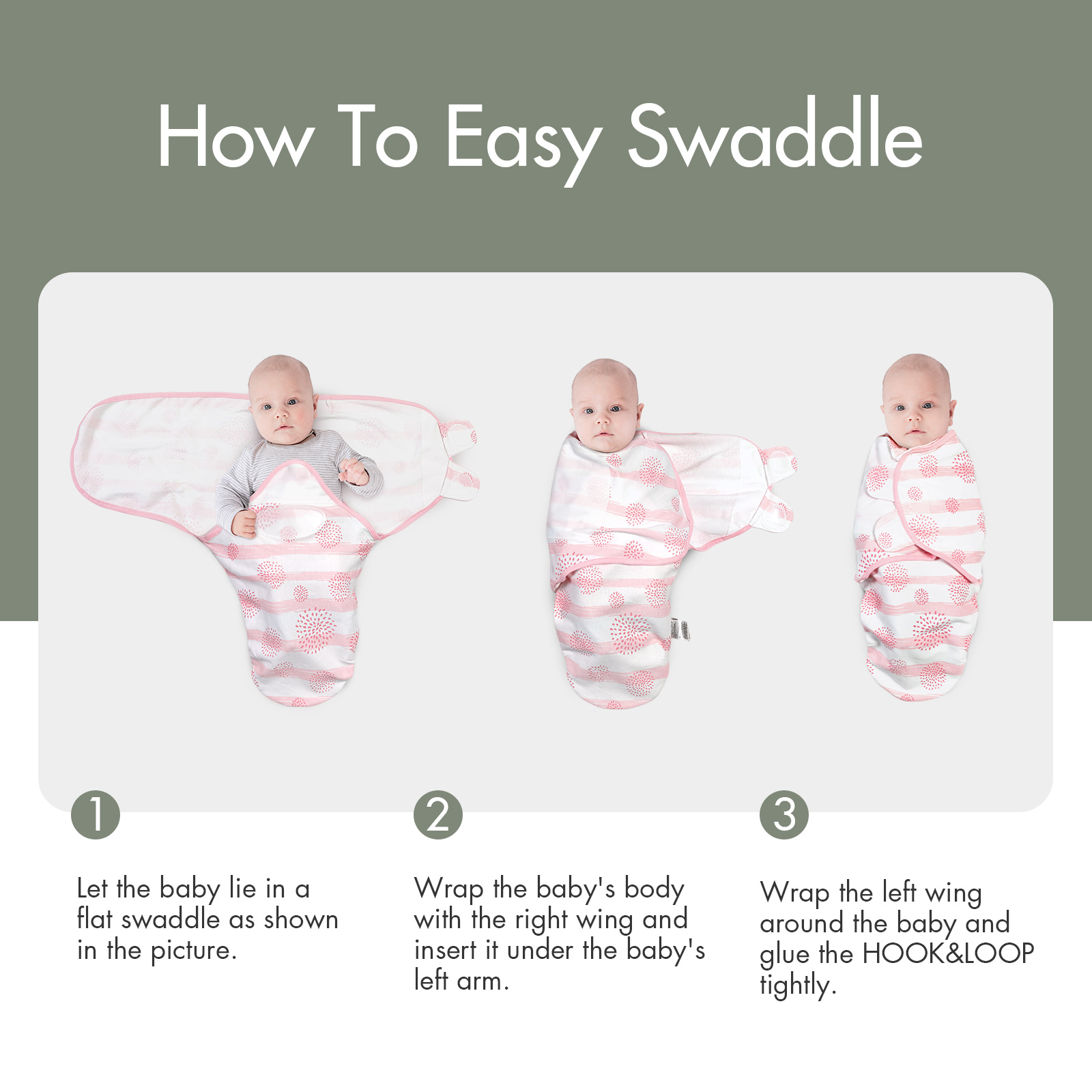 Gllquen Baby Swaddle Blankets, 3-Pack, Pink Flower photo 7