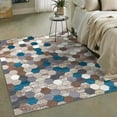 thumbnail image 6 of Luxe Weavers Beige Aqua Modern Geometric Area Rug 5'x7' Size Carpet, 6 of 7