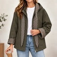 thumbnail image 6 of Alkepwun Detachable Hooded Jackets for Women Plaid Lining Inside Hood and Cuffs Zip Up Snap Button Loose Fit Casual Jacket with Pockets for Daily Wear Outdoor Activities, 6 of 7