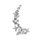 thumbnail image 1 of Fiudx Pendientes de Clip con Flor de Cristal y Diamantes de Temperamento, 1 of 2