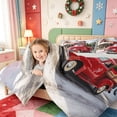 thumbnail image 4 of Manfei Country Vintage Christmas 7-Piece Twin Bedding,Rustic Santa Sleigh Bedding Comforter Set,Light Gray Reversible, 4 of 7