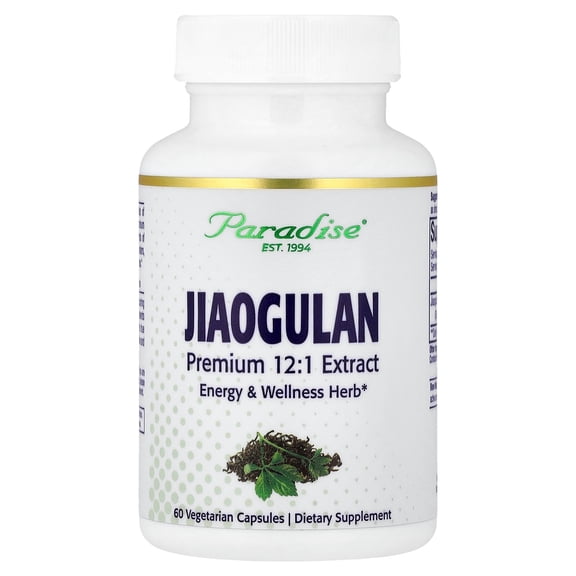 Paradise Herbs Jiaogulan Extract, 60 Vegetarian Capsules (250 mg per Capsule)
