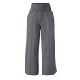 thumbnail image 4 of Seductiva Women's Lounge Pants Linen Pants Women Summer Wide Leg Pants Drawstring Elastic Waist Pants High Waisted Pants Casual Beach Trousers Loose Casual Pants, 4 of 5