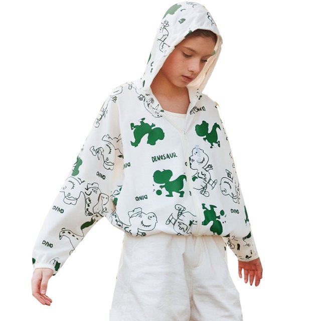 Kids Sun Protection Zip Hoodie Lightweight Long Sleeve Rash Guard with Hood Swim Cover Up Light Gray 3 Years-4 Years