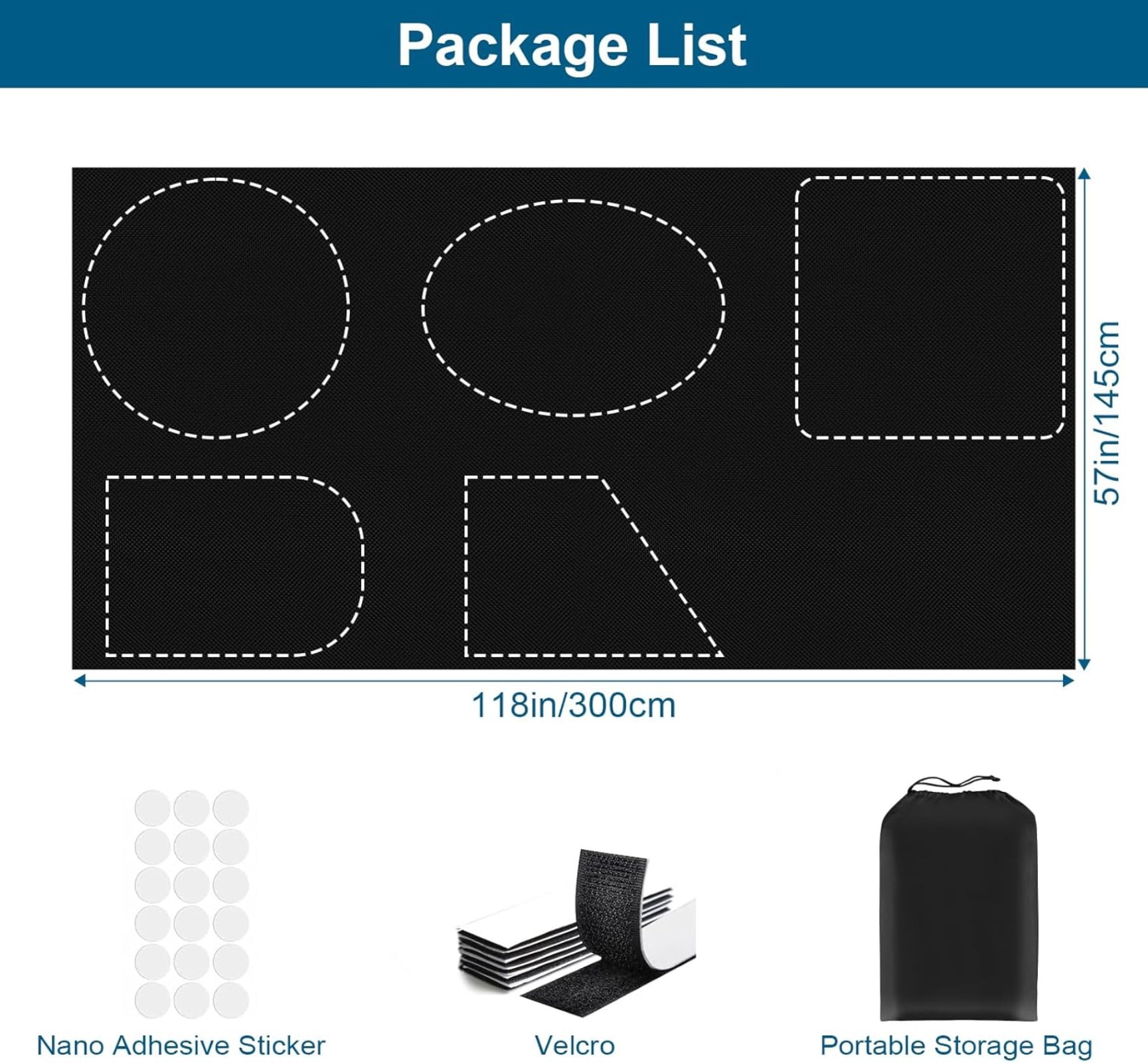 100% Blackout Curtains for Bedroom, Portable DIY Window Blinds, No Drill Window Shades & Blackout Blinds with Stickers & Tabs for Travel, Dorm Room, Media Room