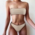 thumbnail image 1 of IDALL Bikini Sets Bathing Suit Womens High Cut Bikini Set Cutout High Waisted Swimsuits Backless 2 Piece Bathing Suits High Waisted Bikini Sets Micro Bikini Beige XL, 1 of 8