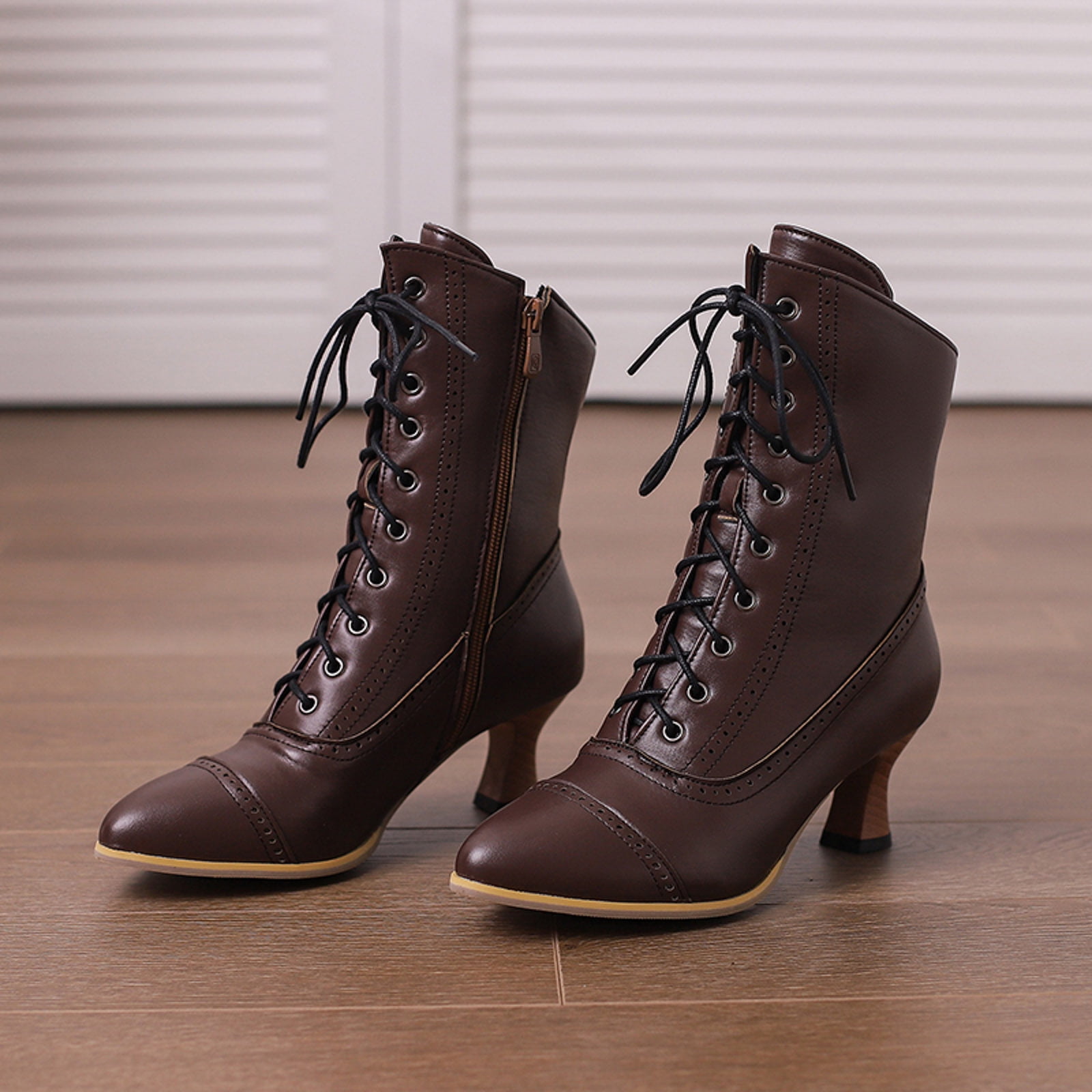 Dakaela Victorian Boots for Women Vintage Granny Witch Ankle Boots