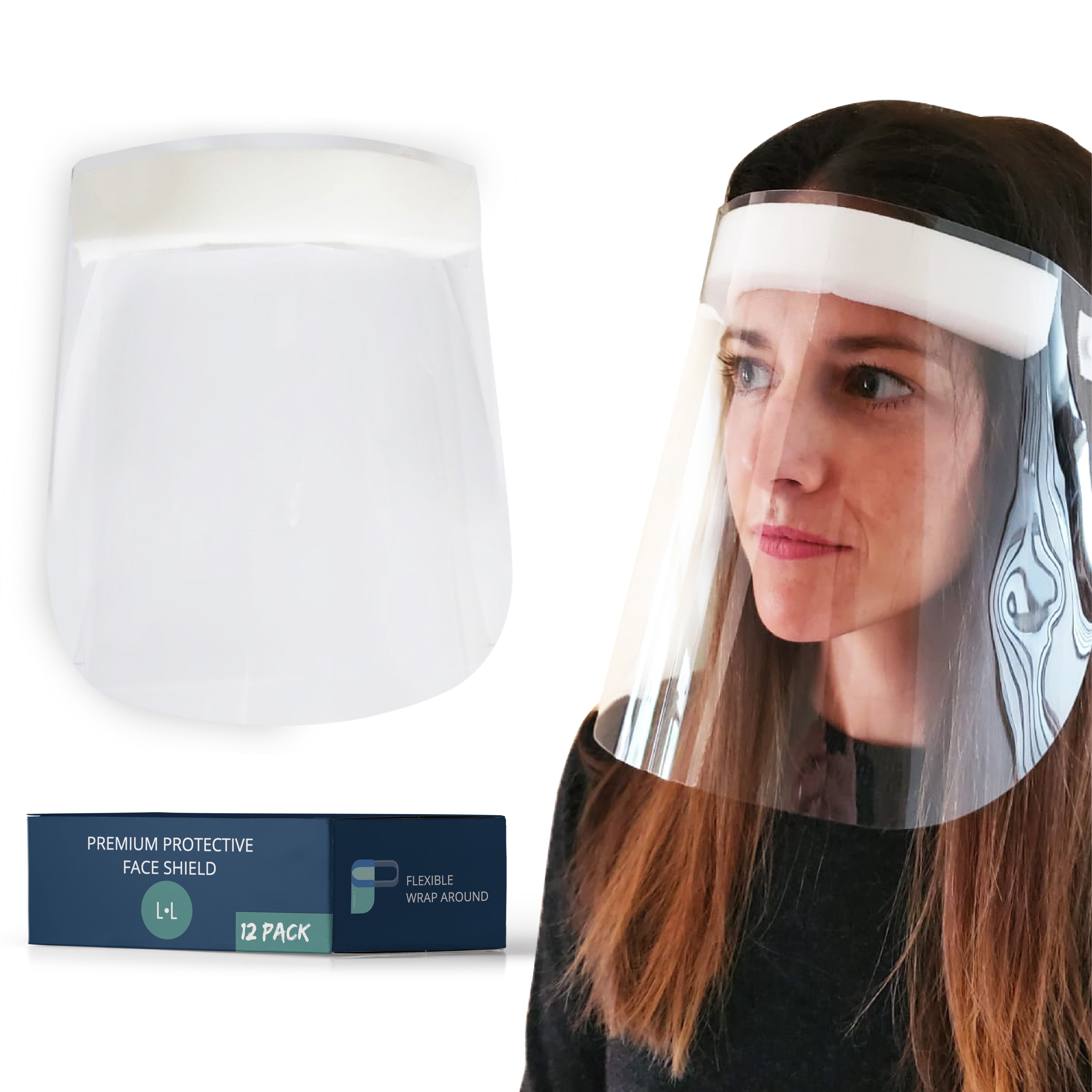 [12 Pack] Safety Face Shields Comfortable Face Shield with Glasses