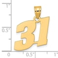 thumbnail image 4 of 14k Yellow Gold Polished Finish Block Script Design Number 31 Charm Pendant, 4 of 4