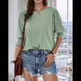 thumbnail image 3 of Blusa Tipo Túnica Informal con Cuello Redondo y Ligera para Mujer, Color Verde , XXL, 3 of 7