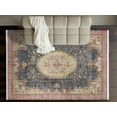 thumbnail image 2 of Navy Oriental Area Rugs for Living Room Washable Rugs Boho Moroccan Area Rug Soft Neutral Geometric Bohemian Carpet Distressed Indoor Rug for Bedroom Dining Room Office Foldable Nonslip Rug, 2 of 9