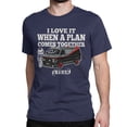 thumbnail image 1 of Camisetas "Me encanta cuando un plan se concreta", camisetas de algodón para hombre y mujer, camisetas de cuello redondo, camisetas de manga corta, regalo, 1 of 7