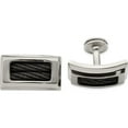 thumbnail image 1 of Titanium Stainless Steel Cable Polished Cuff Links, 1 of 5