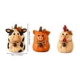 thumbnail image 3 of Rustic Farm Pumpkin Friends Decor Set, Hand Painted Farm Animal Pumpkin Figurines, Rustic Thanksgiving Decor for Farmhouse Mantel & Shelf, 3 of 7