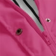 thumbnail image 4 of Girls Solid Color Slicker Shell Anorak, Girls Hooded Raincoat Kids 3-14 Years Rain Jacket Kids Outdoor Rain Jacket Lightweight Windbreaker Jacket Rain Jacket with Pockets, Hot Pink 110, 4 of 8