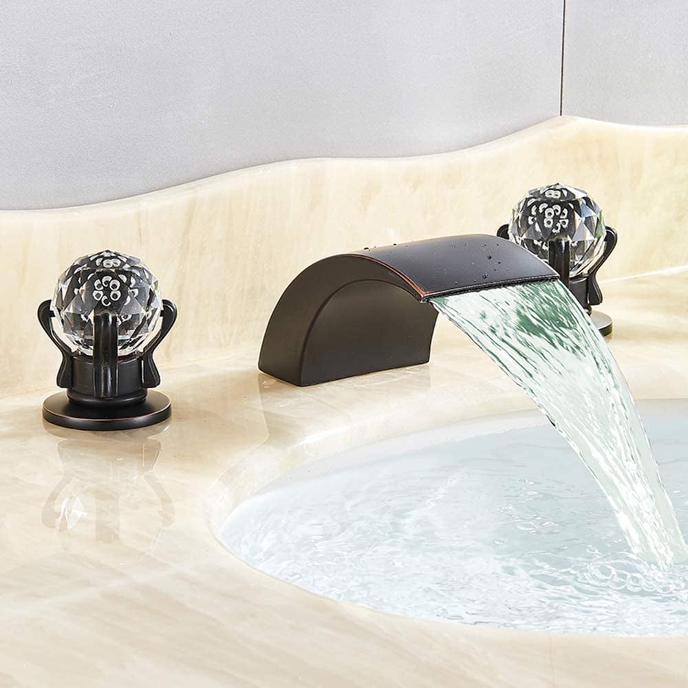 Zovajonia 63D-HSJXM Widespread Oil Rubbed Bronze Vanity Mixer Faucet