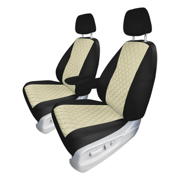 For 2018–2023 Honda Odyssey FH Group Neoprene Custom Fit Waterproof Car Seat Covers - Front Beige