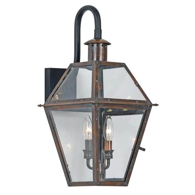 Quoizel Rue De Royal Large Wall Lantern in Aged Copper