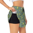 thumbnail image 3 of Lsque Cute Yoga Frogs Printed Women's Running Shorts with Liner Pockets,Elastic Quick Dry Workout Athletic Gym Yoga Shorts,Womens High Waist Shorts-Small, 3 of 9