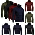 thumbnail image 2 of Men Long Sleeve Pullover High Neck Turtleneck Stretch Slim Basic T Shirt Tee Top  M -2XL, 2 of 5