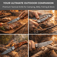 thumbnail image 3 of Damascus Hunting Knife 6.75" Folding Camping Outdoor Handmade Predator Hunter HandiGo USA, 3 of 9