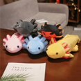 thumbnail image 2 of Muñeco de axolote grande colorido, lindo tritón, salamandra, juguete de peluche, animal submarino suave, rosa, amarillo, gris y azul, regalo de cumpleaños para niños, 2 of 5